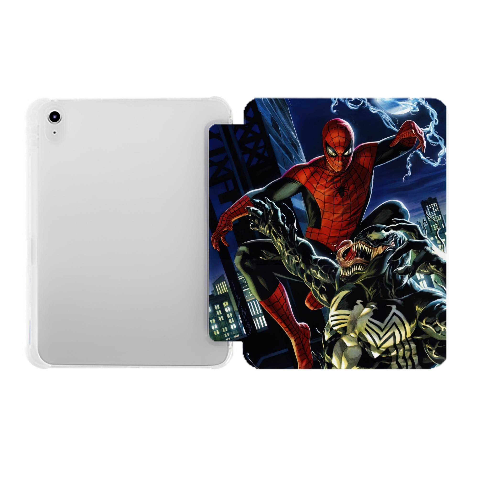 （画像用） Spider Man スパイダーマン IPad ケース ペン収納付き 三つ折りスタンド PUレザー×シリコン 対応機種9.5/10.5/10.9インチ